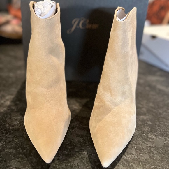 J. Crew Golden Mushroom Suede Shaped Topline Short Boot (NIB) - Picture 5 of 14